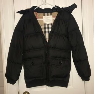 Burberry Boys Black winter coat jacket puffer